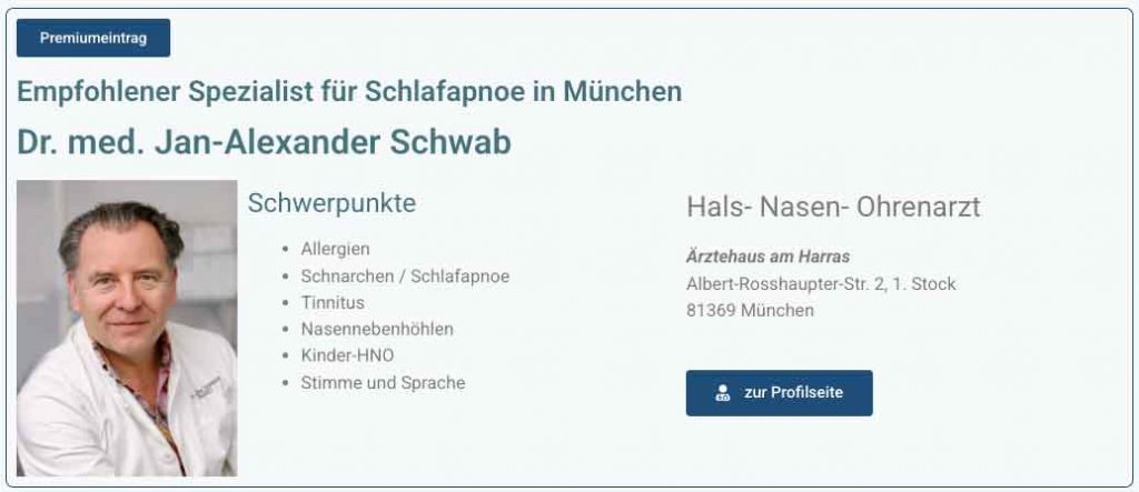 Premiumeintrag Dr. Schwab Halsnasenohrenarzt.com